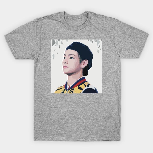 The Most Handsome Man - BTS Kim Tae Hyung T-Shirt by Art Farsuf